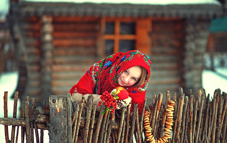 Sexy girl Women in Slavic costumes in Yangon